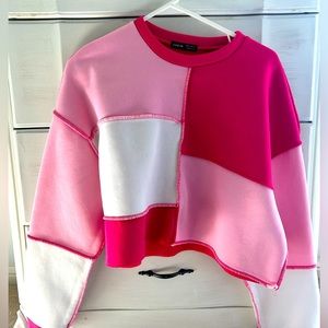 shein pink croptop!!